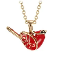 Hallmark Christmas Cardinal Gold Pendant Necklace - Inspired By 2015 Northern Cardinal Ornament