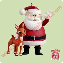 2004 Rudolph And Santa - LIGHTED Nose !